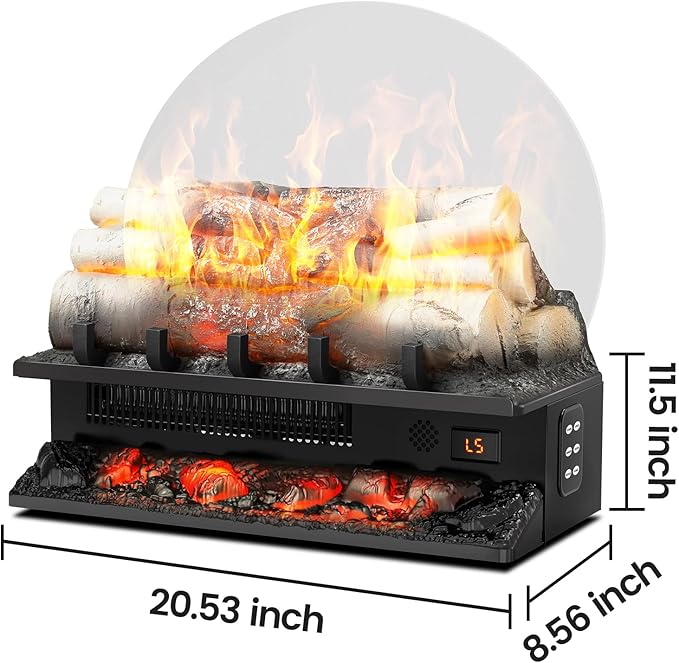 21" Freestanding Electric Fireplace Log Set - Image 7