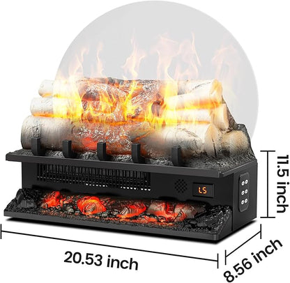 21" Freestanding Electric Fireplace Log Set - Image 7