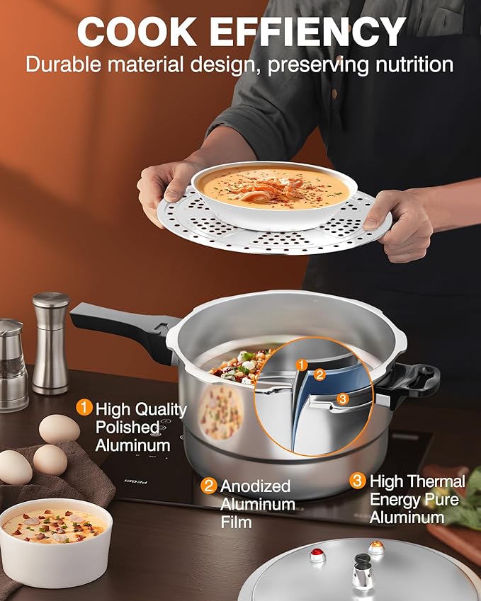 WantJoin 11Qt Aluminum Pressure Cooker w/Release Valve & Multiple Protective - Image 5