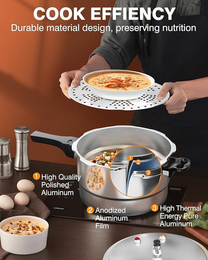 WantJoin 11Qt Aluminum Pressure Cooker w/Release Valve & Multiple Protective - Image 5