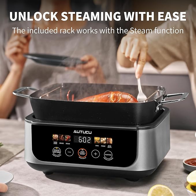 Slow Cooker 7 Quart | Programmable Multi-Cooker PFOA-Free Ceramic Coating - Image 4