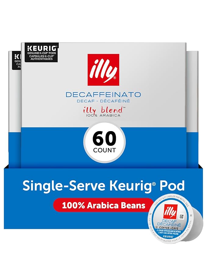 illy Decaf Coffee K Cup, Pods for Keurig Machines, Classico Decaffeinated by illy