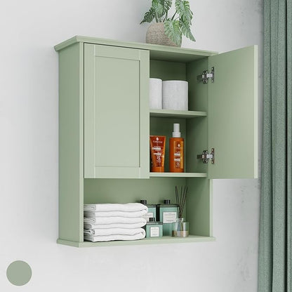 Bathroom Cabinet Wall Mount Buffering Hinge, Large Space Wooden Medicine Cabinet by VIMYFAMY