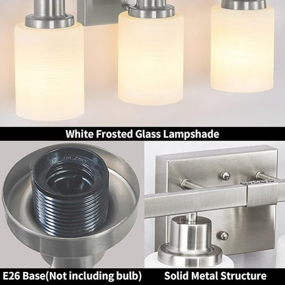DIKAIDA 38" Bathroom Vanity Light, 6-Light Nickel Vanity Lights - Image 4