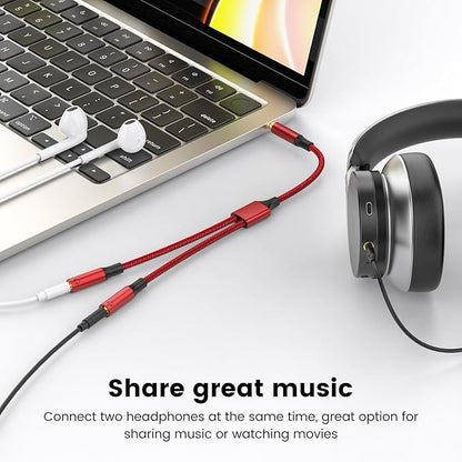 MOSWAG Headphone Mic Splitters Adapter Audio Headphone Connector Mutual - Image 3
