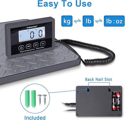 THINKSCALE Shipping Scale, 440 lbs/1 oz Highly Accurate Postal Scale - Image 4