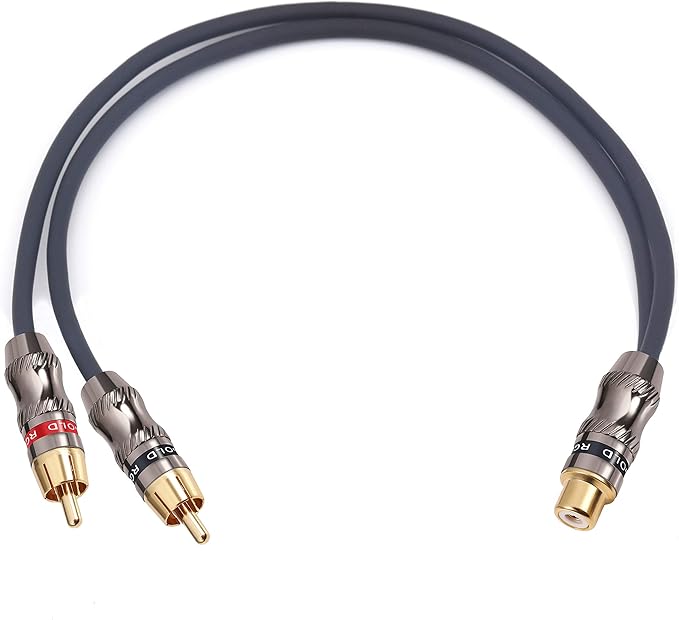 Devinal RCA/Phono Splitter Cable RCA Female to Dual Male Gold Plated Adapter - Image 2