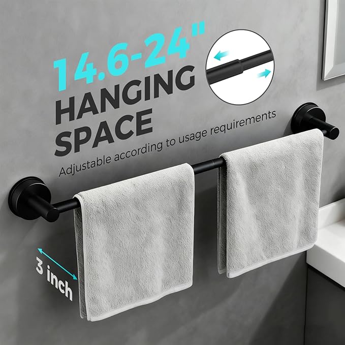 Adjustable Suction Cup Towel Bar - Image 2