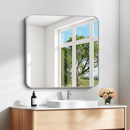 30" x 30"Bathroom Mirror, Decorative Rectangular Vanity Mirror by DESBING