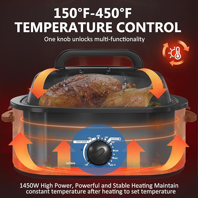 SUNVIVIPRO Roaster Oven 28 Quart, Electric Turkey Roaster - Image 3