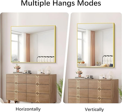 Gold Bathroom Mirror for Wall, 30x36 Inch Rectangle - Image 5
