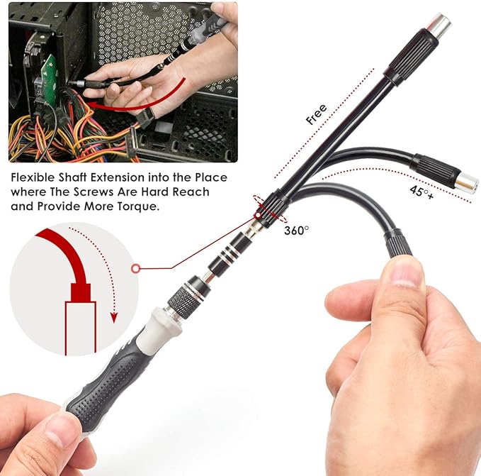 Precision Screwdriver Set, SHARDEN 122 in 1 Electronics Magnetic Repair Tool Kit - Image 4