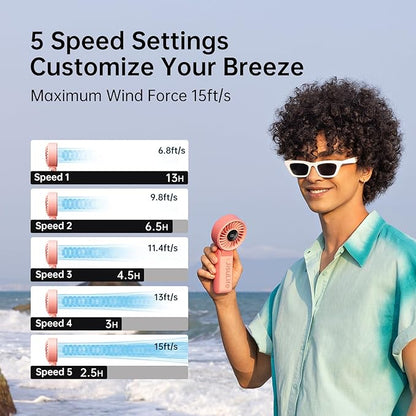 JISULIFE Handheld Fan Life7 – Ultimate Flexibility: High-Power Motor, LED - Image 3