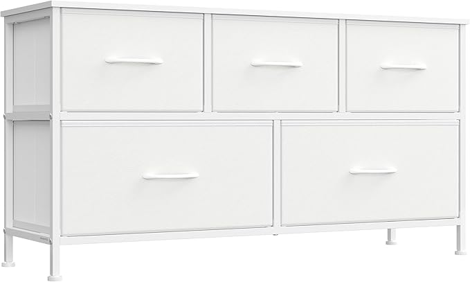 SONGMICS Dresser for Bedroom, Chest of Drawers, 5 Non-Woven Fabric Drawers by SONGMICSbySONGMICSHOME