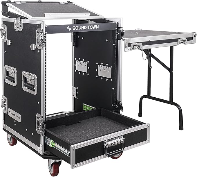 Sound Town 14U PA DJ Pro Audio Rack/Road ATA Case by SOUNDTOWN