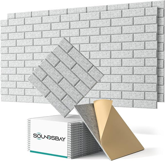 Soundproof Wall Panels Self-adhesive, 18 Pack Acoustic Panels Sound Absorbing by Soundsbay