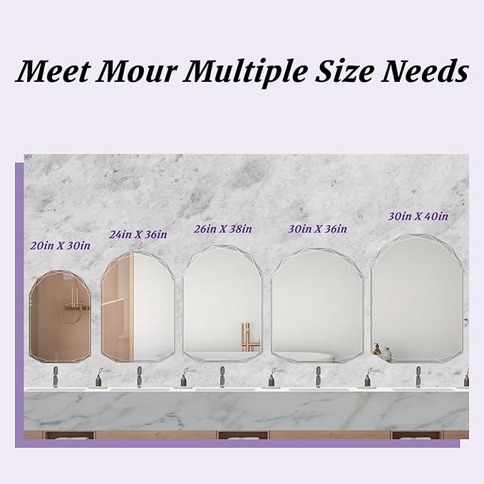 Bathroom Mirror for Wall, Bathroom Vanity Mirror, Beveled Edge Frameless Wall - Image 6
