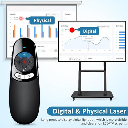2IN1 Laser Pointer Digital Presentation Clicker on TV Screen w USB Flash Drive - Image 2