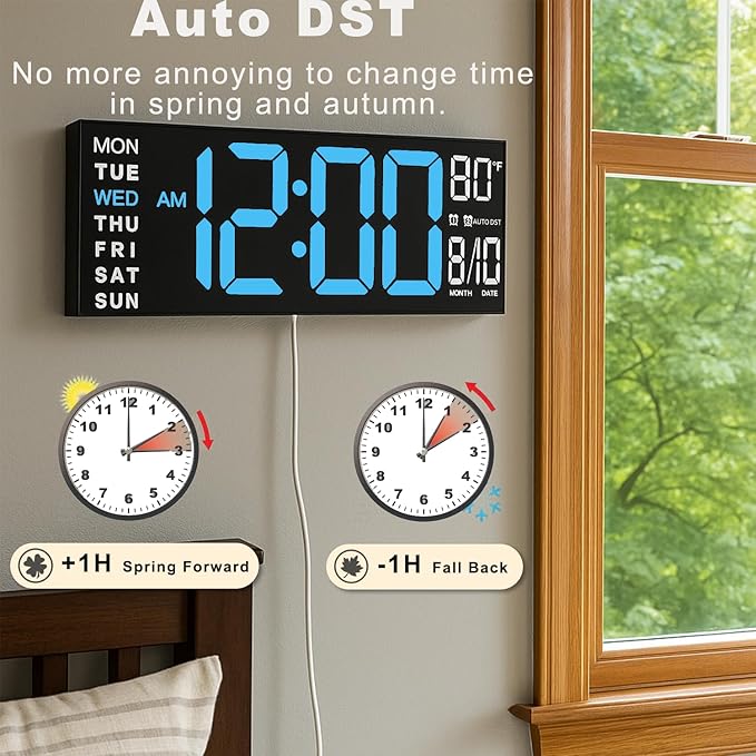 TrophyRak 16" Large Digital Wall Mount Clock, Count Down Timer, Big LED - Image 5