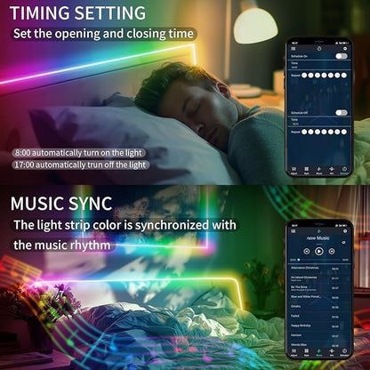 40ft COB RGB+IC LED Strip Lights, Bright Dream Color COB LED Light Strip - Image 3