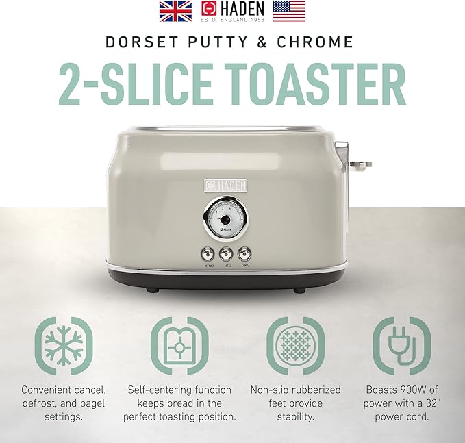 Haden Dorset 2 Slice Wide Slot Stainless Steel Toaster - Image 2