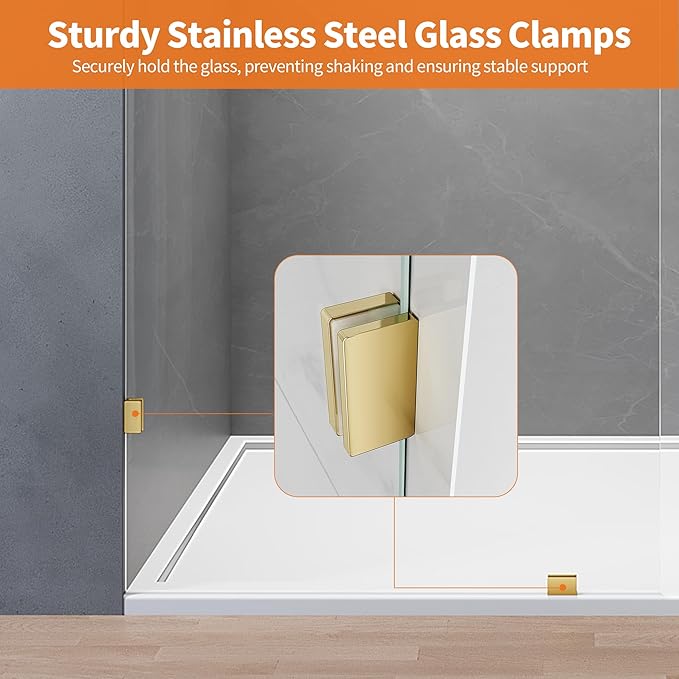 Shower Glass Panel, Fixed Shower Screen Panel - Image 3