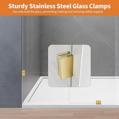 Shower Glass Panel, Frameless Walk in Shower Door - Image 3