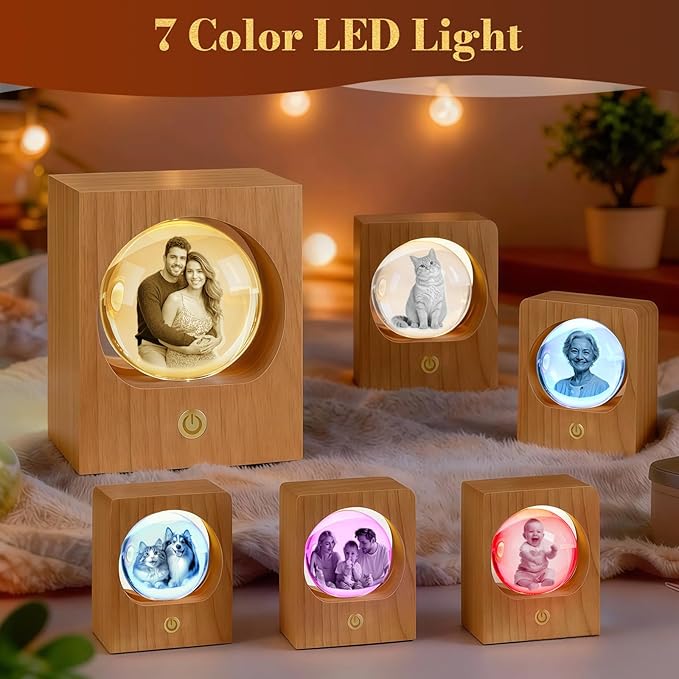 Gloryage Personalized 3D Crystal Photo Lamp – Custom Engraved Memory Ball - Image 7