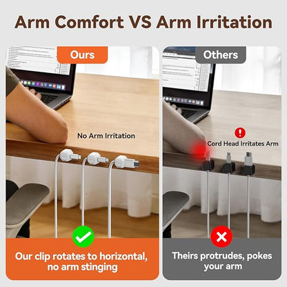 8 Pack Rotatable Cable Clips, Spring Cord Organizer Desk Cable Management Cord - Image 3