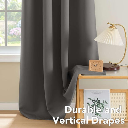 H.VERSAILTEX Charcoal Gray Blackout Curtain Panels - Image 8
