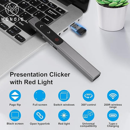 M Monoie Wireless Presenter, Laser Pointer Clicker - Image 5
