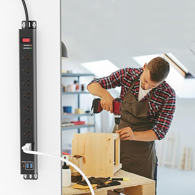 QBA 8 Outlet Metal Power Strip - Image 6