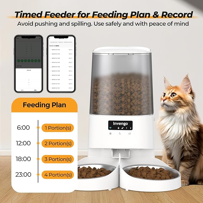 Automatic Cat Feeder with App Control, 5L Food Dispenser - Image 3