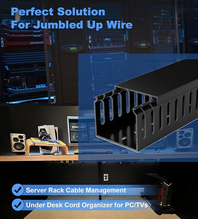 ZhiYo H2in x W2.4in Professional Server Rack Cable Management Raceway, 95in - Image 6