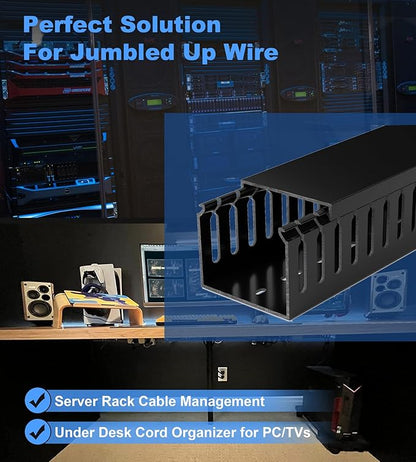 ZhiYo H2in x W2.4in Professional Server Rack Cable Management Raceway, 95in - Image 6