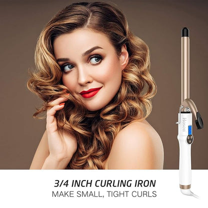 3/4 Inch Curling Iron Professional, Ceramic Tourmaline Curl Wand Barrel - Image 2