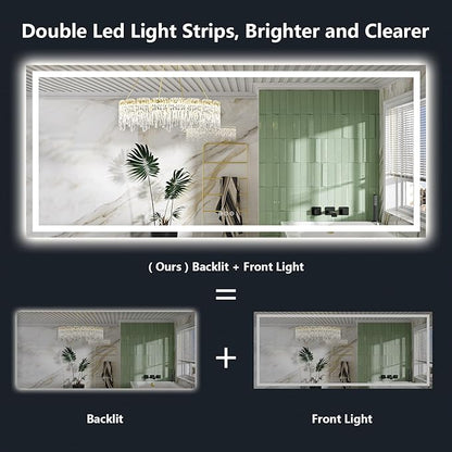 YEELAIT 88x38 Inch LED Bathroom Mirror - Image 2