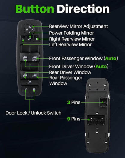 Dacall Window Switch Fits for Chrysler Town & Country, Dodge Grand Caravan - Image 3