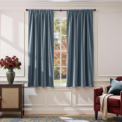 Lazzzy Velvet Blackout Curtains Thermal Insulated Room Window Drapes Super Soft by Lazzzy