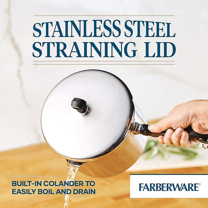 Farberware Classic Stainless Steel 3-Quart Covered Straining Saucepan - Image 4