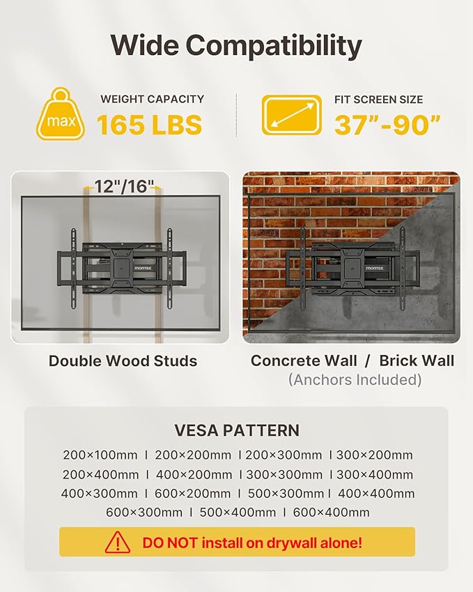 monTEK Heavy Duty TV Wall Mount - Image 2