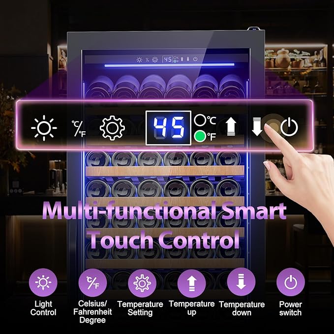 Wine Cooler-Wine Fridge with Safety Lock Freestanding/Built in 24 Inch Wide - Image 2