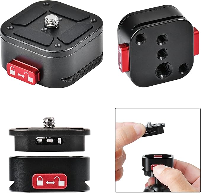 Quick Release Plate, Camera Tripod Mount Arca Swiss QR Plate Fast Claw Clamp - Image 2