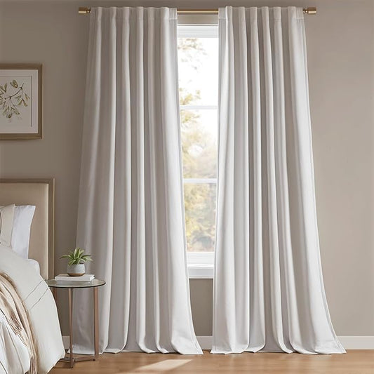 Madison Park Karien 100% Blackout Curtains 52x95 – White, 2-Layer Noise by MADISONPARK
