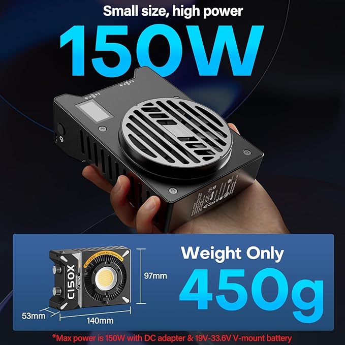 SIRUI Super Bulbs C150X 150W LED Video Light, COB Portable Photography Camera - Image 2