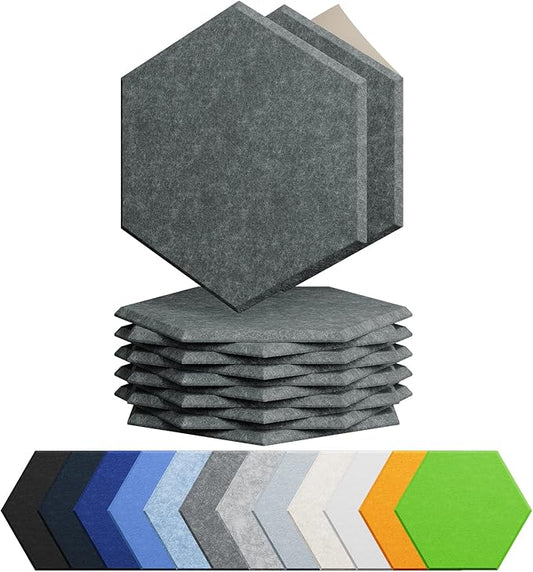 Amantech 12 Pack Acoustic Panels Self Adhesive Sound Proof Foam, High Density by Amantech