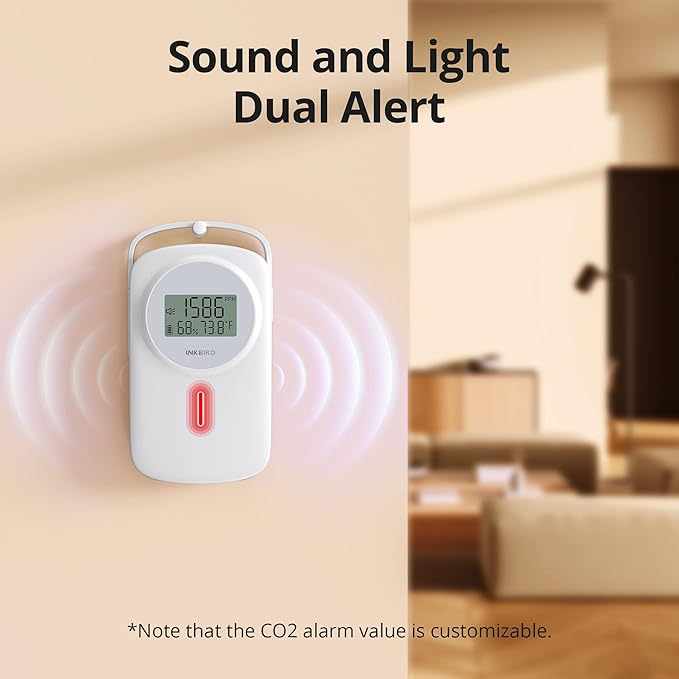 INKBIRD CO2 Monitor Ndir CO2 Detector 3 in 1 Meter | Carbon Dioxide & - Image 5