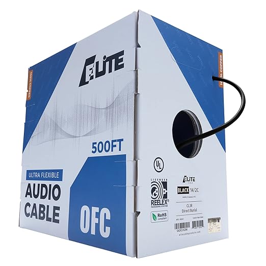 Elite 14/2 Speaker Wire, 14AWG/2-Conductor, UL Listed, by InfinityCableProducts