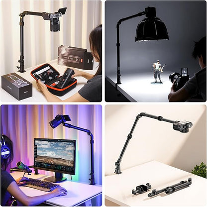 ULANZI ZJ02 Camera Desk Mount Overhead Magic Arm, 98cm/38.6inch Aluminum - Image 2