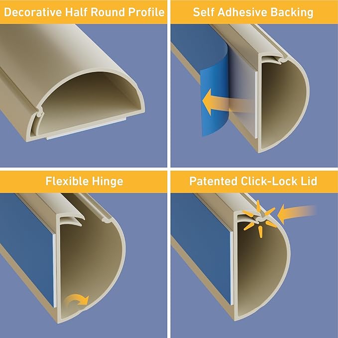 D-Line 13.12ft Cord Hider Kit, Patented Cable Cover, Hide Wires on Wall - Image 3